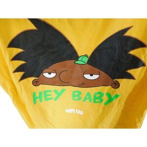 Dope Era Hey Baby T Shirt Large, Yellow Retro